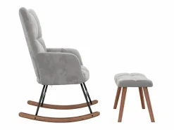 Silla mecedora con reposapiés terciopelo claro^vidaxl Outlet