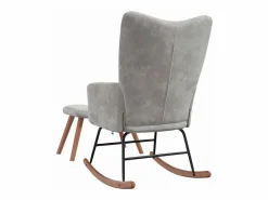 Silla mecedora con reposapiés terciopelo claro^vidaxl Outlet