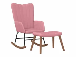 Silla mecedora con reposapiés terciopelo^vidaxl Online