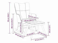 vidaxl Sillón Balancín|Silla mecedora con reposapiés terciopelo oscuro