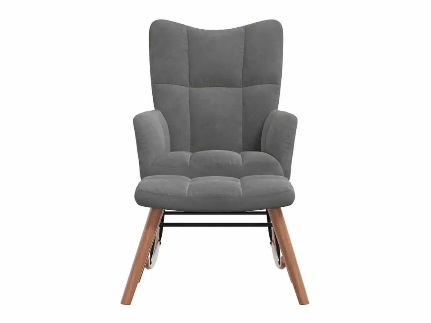 vidaxl Sillón Balancín|Silla mecedora con reposapiés terciopelo oscuro