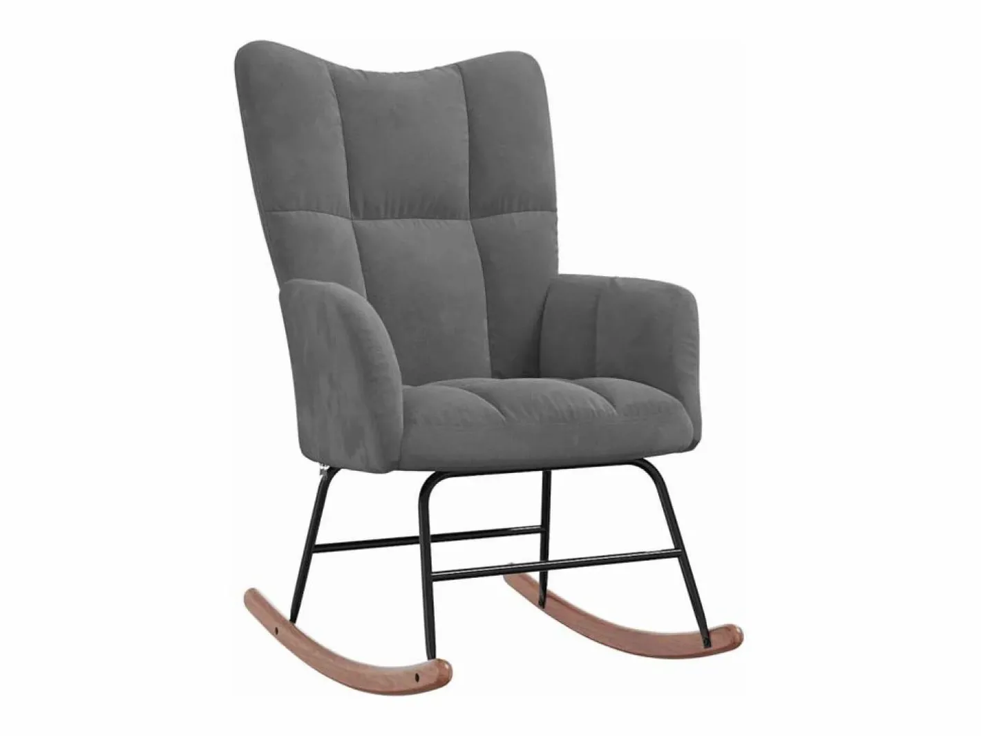 vidaxl Sillón Balancín|Silla mecedora con reposapiés terciopelo oscuro