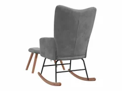 vidaxl Sillón Balancín|Silla mecedora con reposapiés terciopelo oscuro