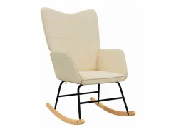 vidaxl Sillón Balancín|Silla mecedora con reposapiés tela color