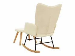 vidaxl Sillón Balancín|Silla mecedora con reposapiés tela color