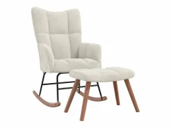 Silla mecedora con reposapiés terciopelo^vidaxl Best