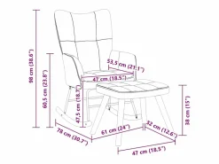 Silla mecedora con reposapiés terciopelo^vidaxl Best