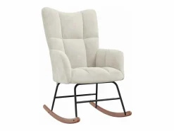 Silla mecedora con reposapiés terciopelo^vidaxl Best