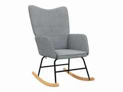 Silla mecedora con reposapiés tela claro^vidaxl Outlet