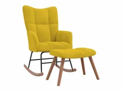 Silla mecedora con reposapiés tela mostaza^vidaxl Discount