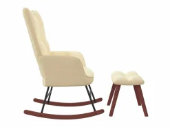 Silla mecedora con reposapiés terciopelo ES42156^ Online