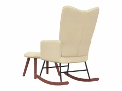 Silla mecedora con reposapiés terciopelo ES42156^ Online