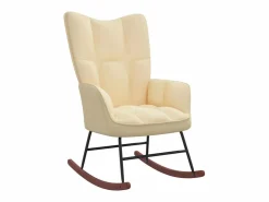 Silla mecedora con reposapiés terciopelo ES42156^ Online