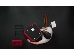 vidaxl Silla mecedora con reposapiés terciopelo Rosa New