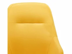 Silla mecedora de tela amarilla mostaza^vidaxl