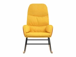 Sillón Balancín|Silla mecedora de tela mostaza ES76301