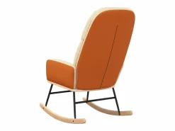vidaxl Sillón Balancín|Silla mecedora de tela blanco