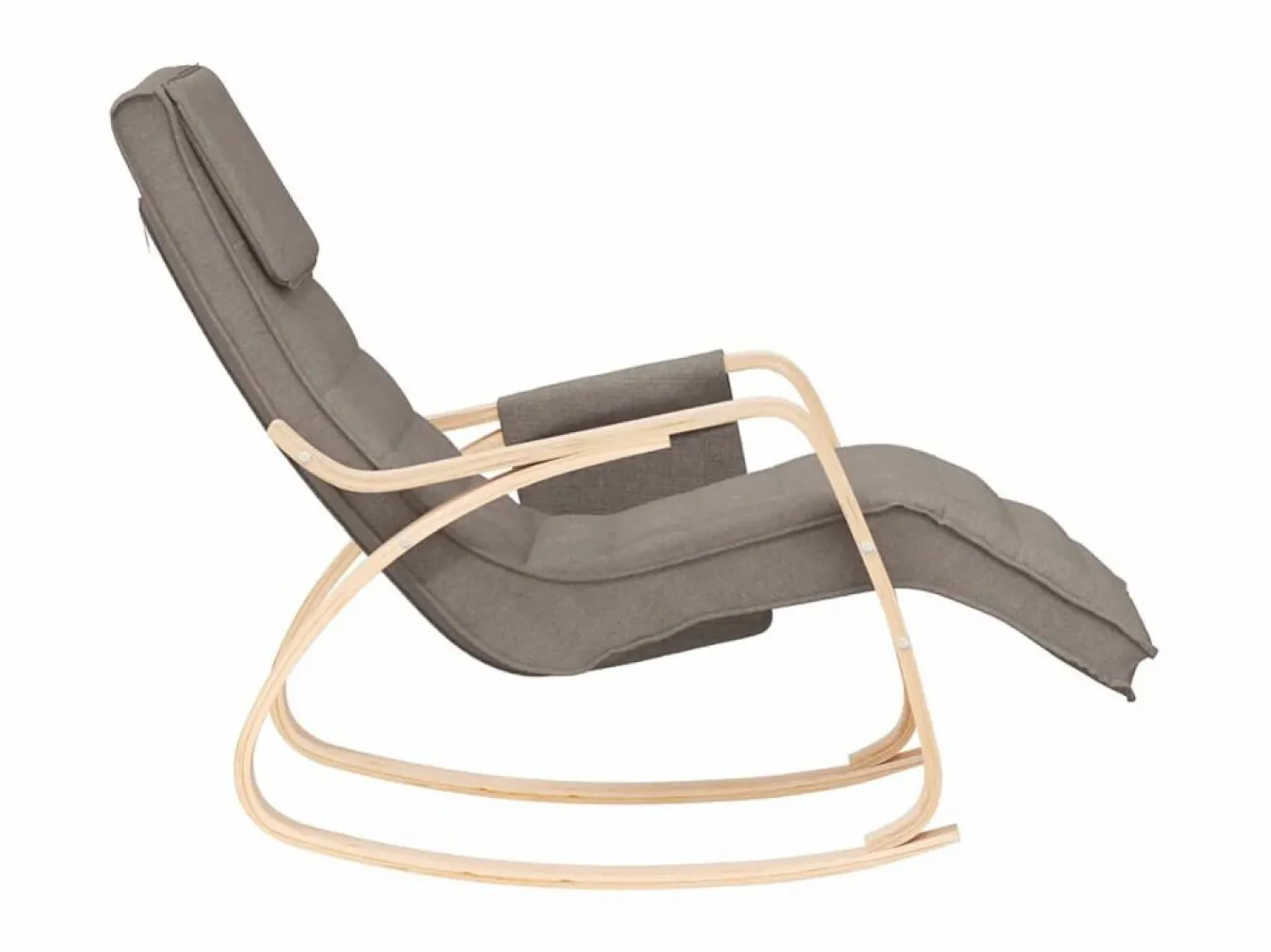 Silla mecedora de tela gris taupe ES59706^