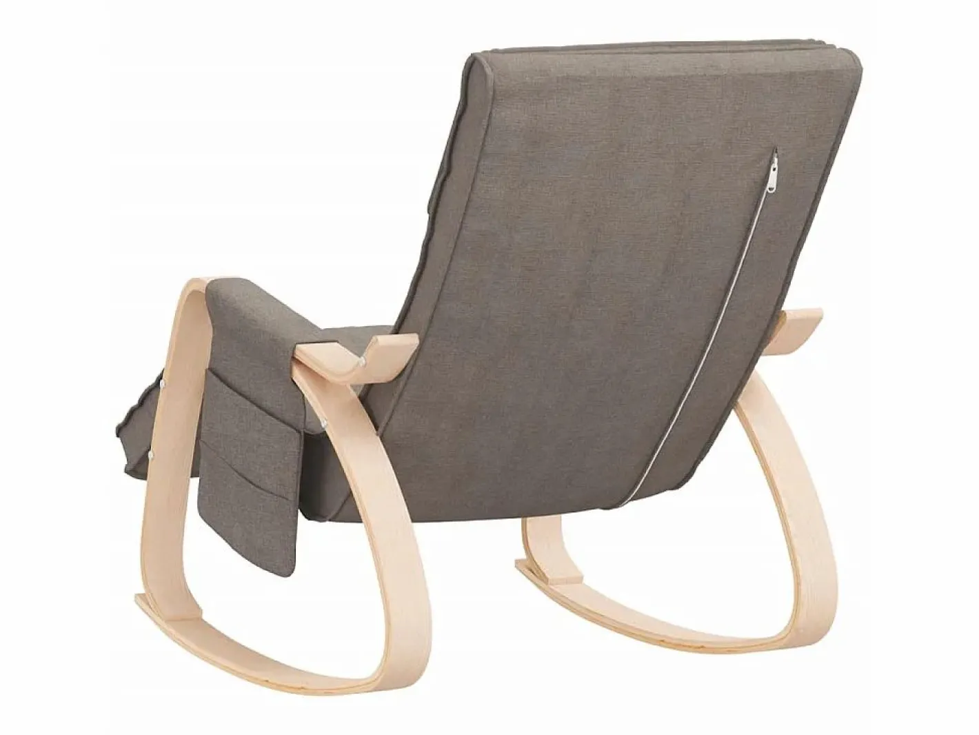 Silla mecedora de tela gris taupe ES59706^