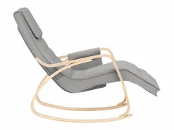 vidaxl Silla mecedora de tela claro Gris Clearance