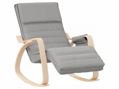 Sillón Balancín|Silla mecedora de tela claro ES92034
