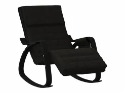 vidaxl Silla mecedora de tela Negro Outlet