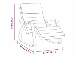 vidaxl Silla mecedora de tela Negro Outlet