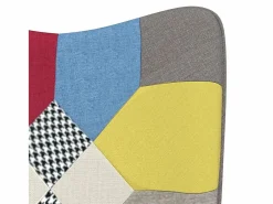 Silla mecedora de tela Patchwork^vidaxl Hot
