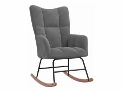 Silla mecedora de terciopelo oscuro^vidaxl New