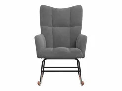 Silla mecedora de terciopelo oscuro^vidaxl New