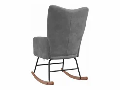 Silla mecedora de terciopelo oscuro^vidaxl New