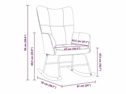 Silla mecedora de terciopelo oscuro^vidaxl New