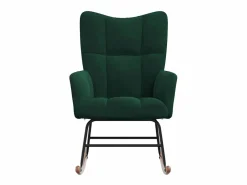 vidaxl Sillón Balancín|Silla mecedora de terciopelo oscuro