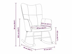 vidaxl Sillón Balancín|Silla mecedora de terciopelo