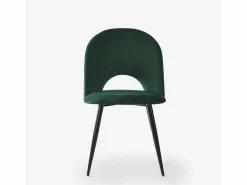 Silla moderna de terciopelo y acolchada para salón-comedor y cocina Zarda - oscuro^AHD Hot