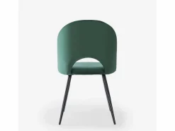 Silla moderna de terciopelo y acolchada para salón-comedor y cocina Zarda - oscuro^AHD Hot