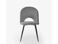 Silla moderna de terciopelo y acolchada para salón-comedor y cocina Zarda -^AHD New