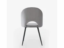 Silla moderna de terciopelo y acolchada para salón-comedor y cocina Zarda -^AHD New