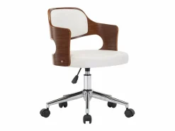 Silla De Escritorio|Silla oficina giratoria madera curvada cuero sintético ES31354