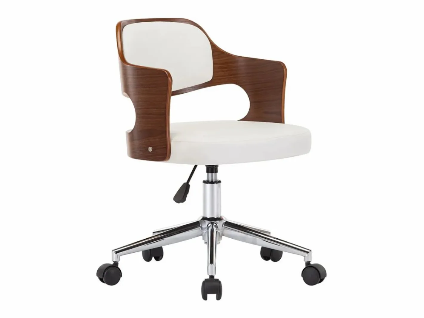 Silla De Escritorio|Silla oficina giratoria madera curvada cuero sintético ES31354