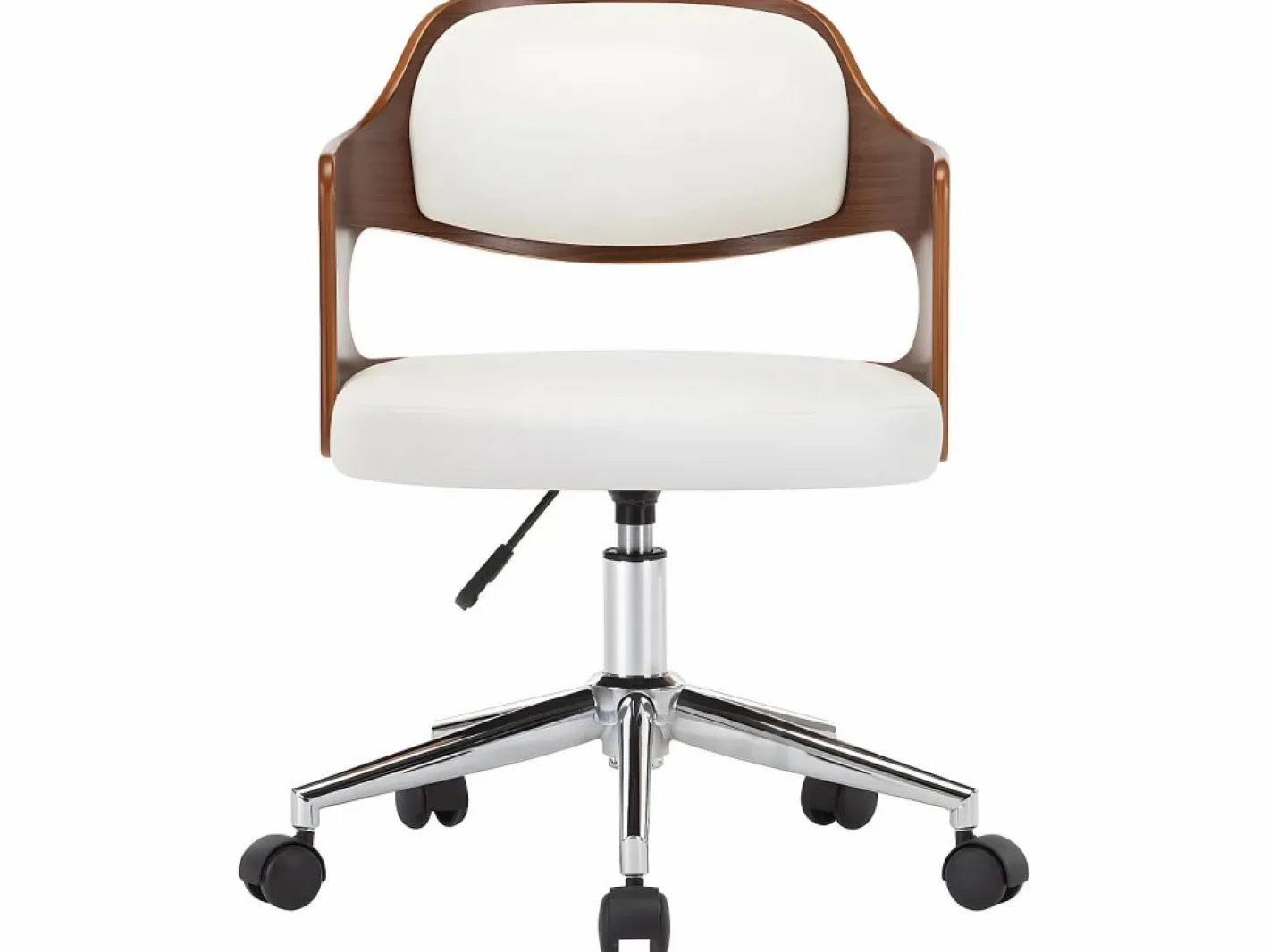 Silla De Escritorio|Silla oficina giratoria madera curvada cuero sintético ES31354