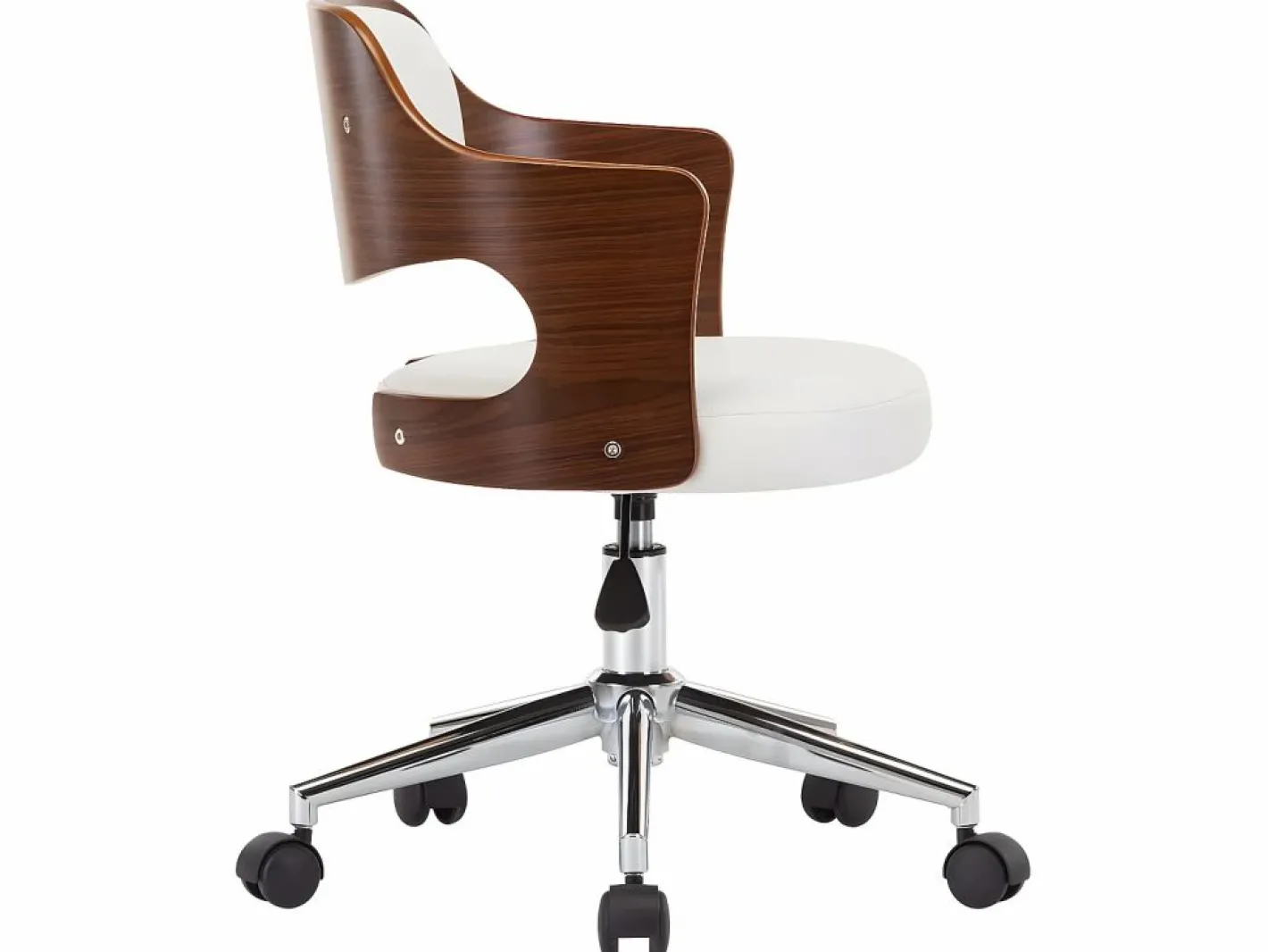 Silla De Escritorio|Silla oficina giratoria madera curvada cuero sintético ES31354