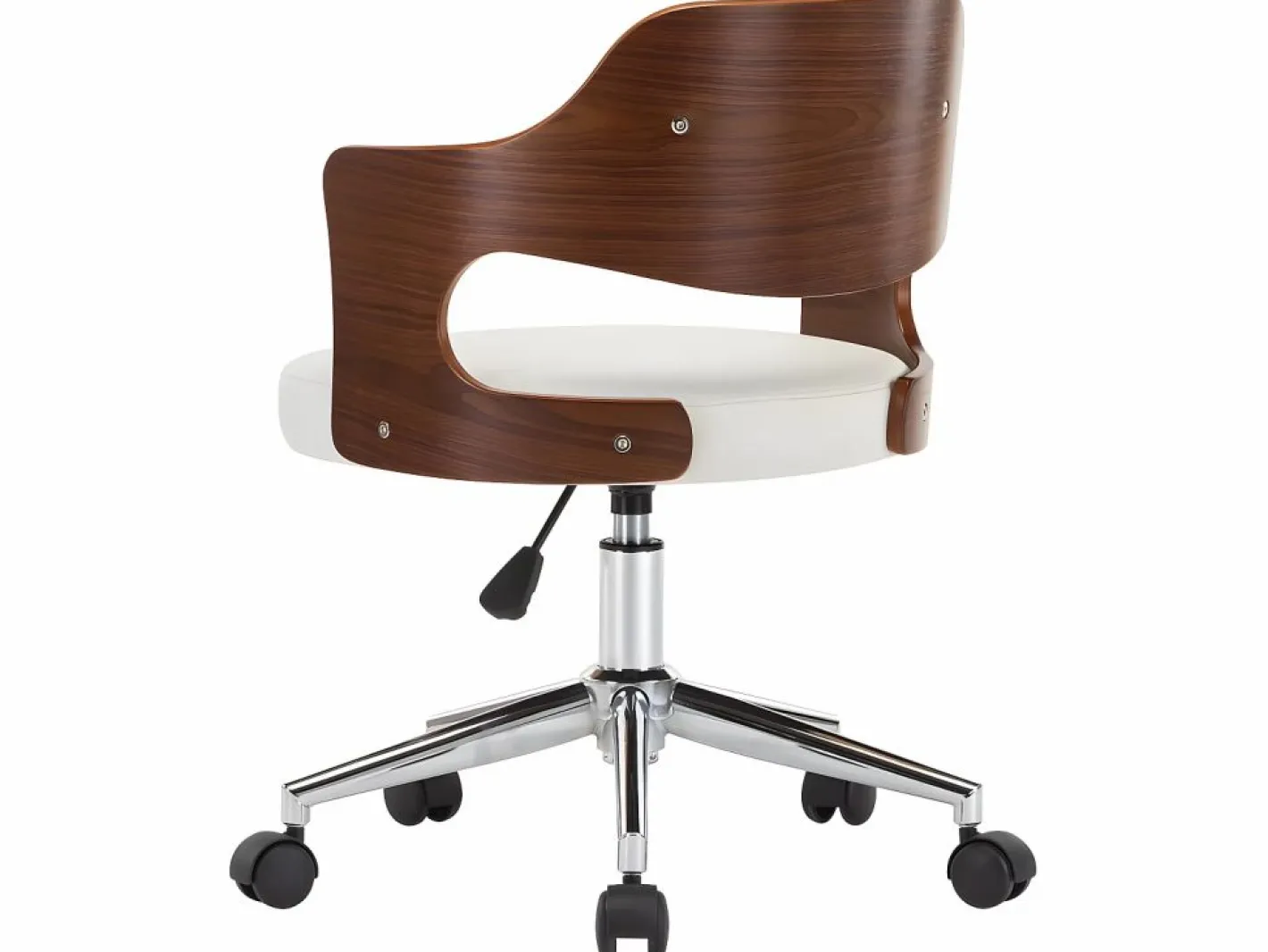 Silla De Escritorio|Silla oficina giratoria madera curvada cuero sintético ES31354