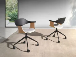Angel Cerda Silla oficina giratoria tela claro y pvc negro 4130 Gris Sale