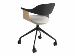 Angel Cerda Silla oficina giratoria tela claro y pvc negro 4130 Gris Sale