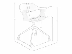 Angel Cerda Silla oficina giratoria tela claro y pvc negro 4130 Gris Sale
