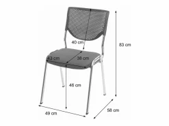MCW Silla para visitas H401 Apilable (juego de 4), asiento gris oscuro, patas cromadas Gris antracita / Plateado Online
