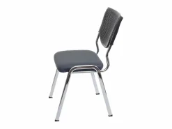 MCW Silla para visitas H401 Apilable (juego de 4), asiento gris oscuro, patas cromadas Gris antracita / Plateado Online