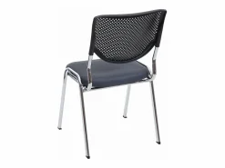 MCW Silla para visitas H401 Apilable (juego de 4), asiento gris oscuro, patas cromadas Gris antracita / Plateado Online