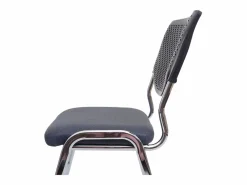 MCW Silla para visitas H401 Apilable (juego de 4), asiento gris oscuro, patas cromadas Gris antracita / Plateado Online